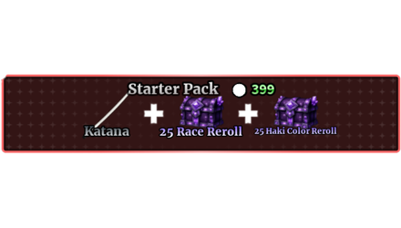 Imagem da oferta STARTER PACK + KATANA + 25 RACE REROLL + 25 HAKI COLOR REROLL